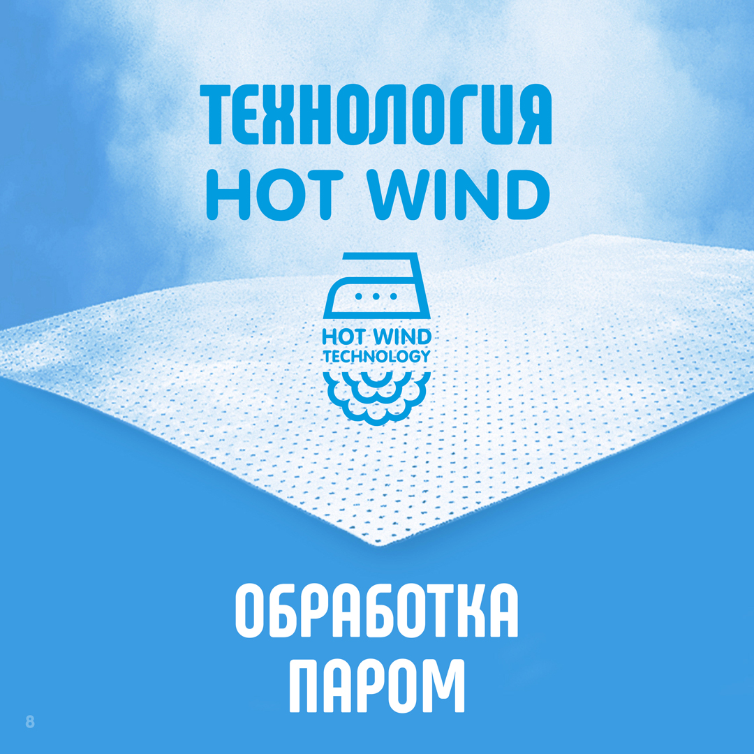 Влажные салфетки Hot wind 8шт купить в VISAGEHALL