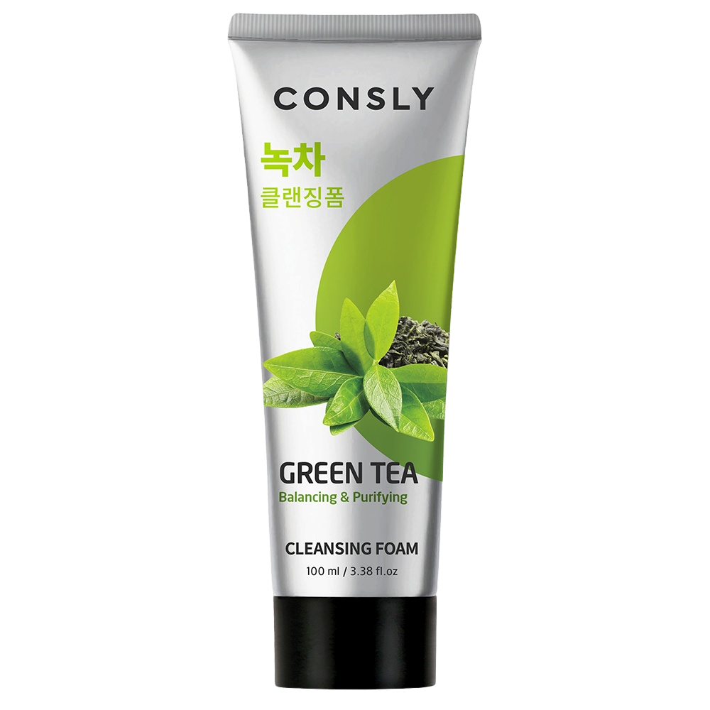 Consly умывание. CONSLY Green Tea Balancing creamy Cleansing Foam пенка с экстрактом зеленого чая 100мл. CONSLY пенка для умывания. Корейская косметика CONSLY пенка для умывания. Кремовая пенка для умывания CONSLY creamy Cleansing Foam.