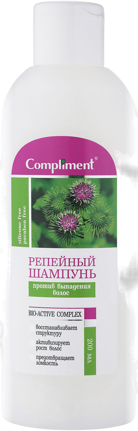 Шампунь против выпадения топ. Шампунь репейный против выпадения волос, 200 мл. Шампунь репейный для волос compl. Шампуни комплимент против выпадения волос. Бессульфатный шампунь комплимент.