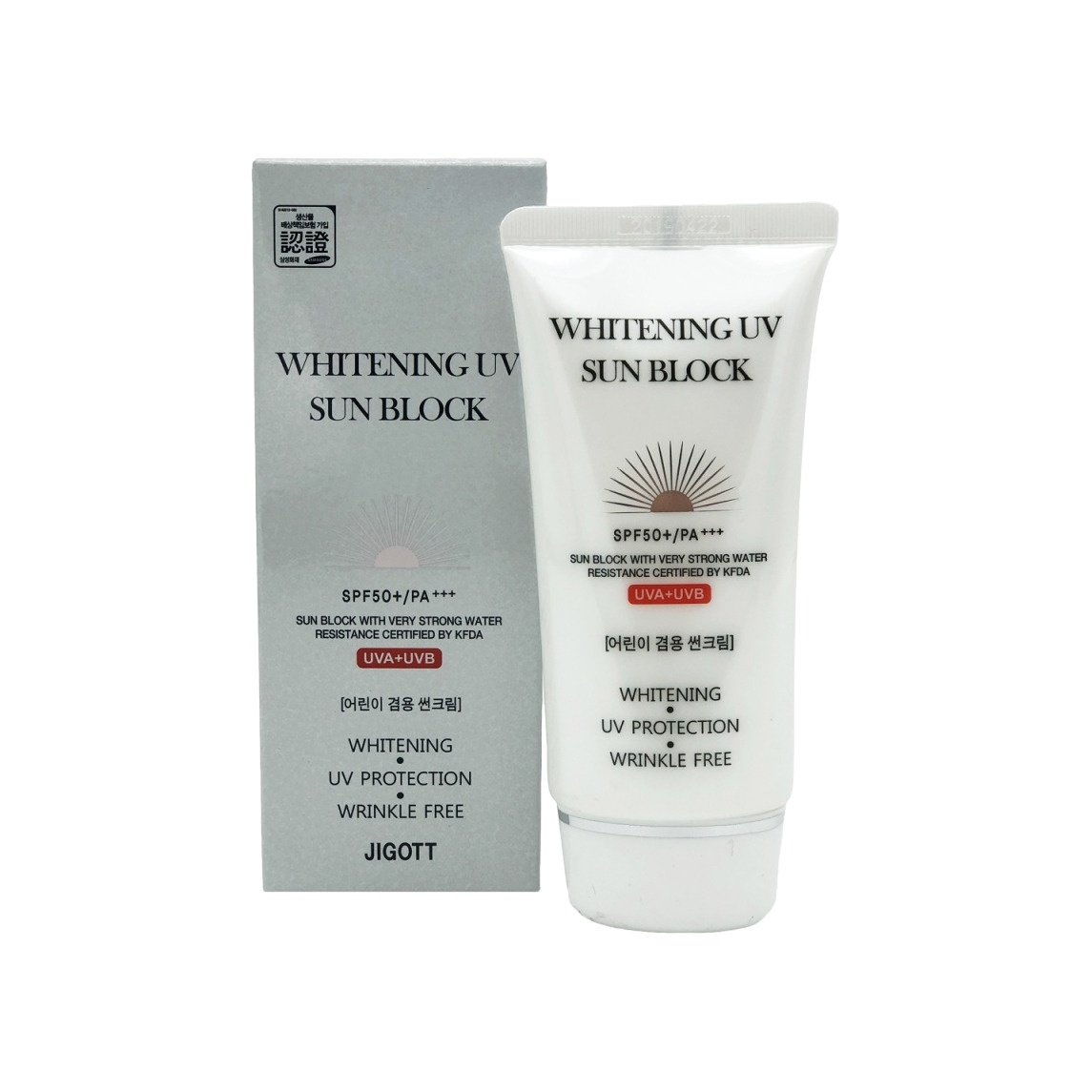 Whitening sun cream. Jigott Whitening UV Sun Block Cream spf50+/pa+++ солнцезащитный крем. Whitening UV Sun Block spf50. Sun Block SPF 50 корейский. Jigott осветляющий крем для лица с