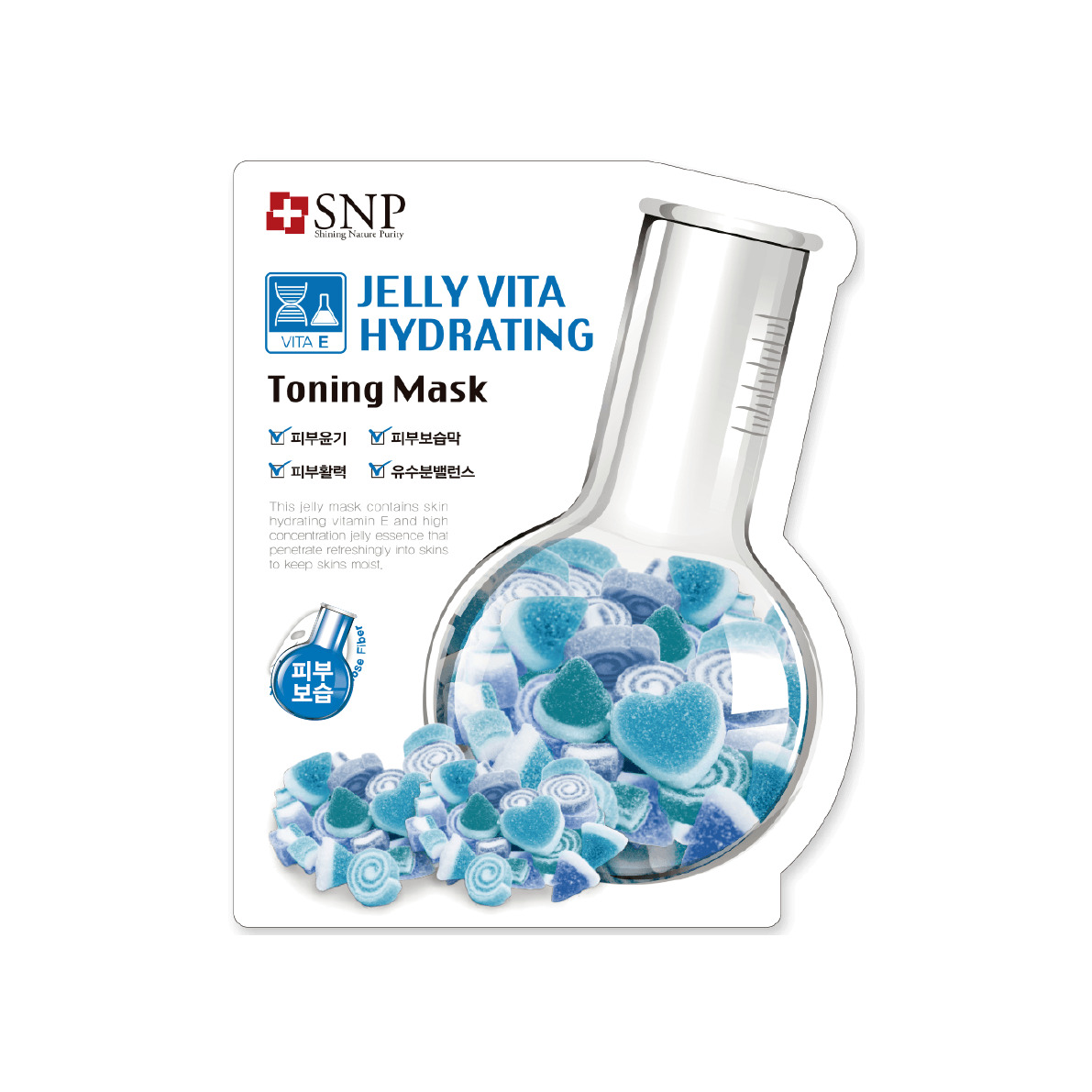 Маска тканевая для лица Hydrating Toning с витамином Е Jelly Vita 30мл VISAGEHALL