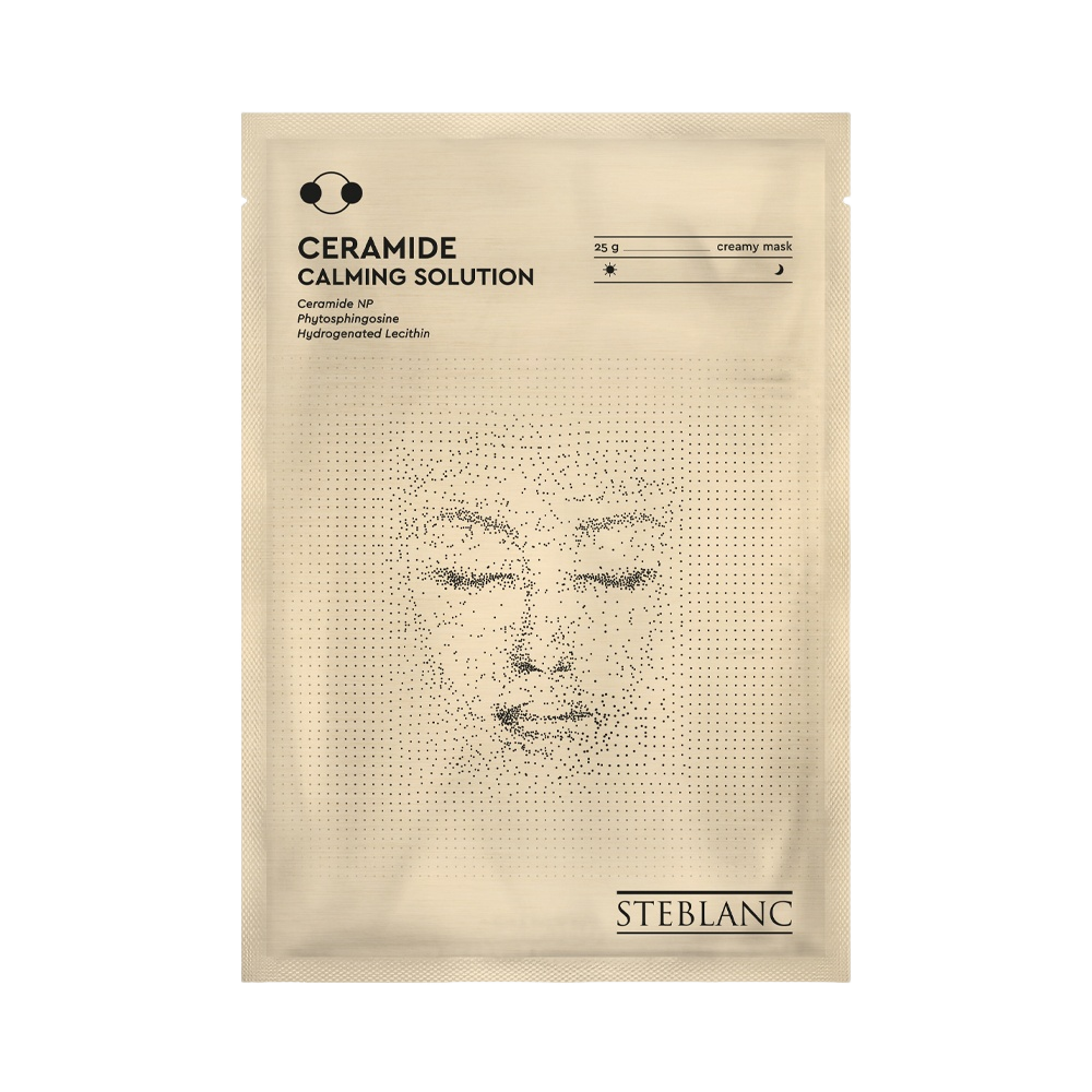 Тканевая крем маска для лица успокаивающая с церамидами
