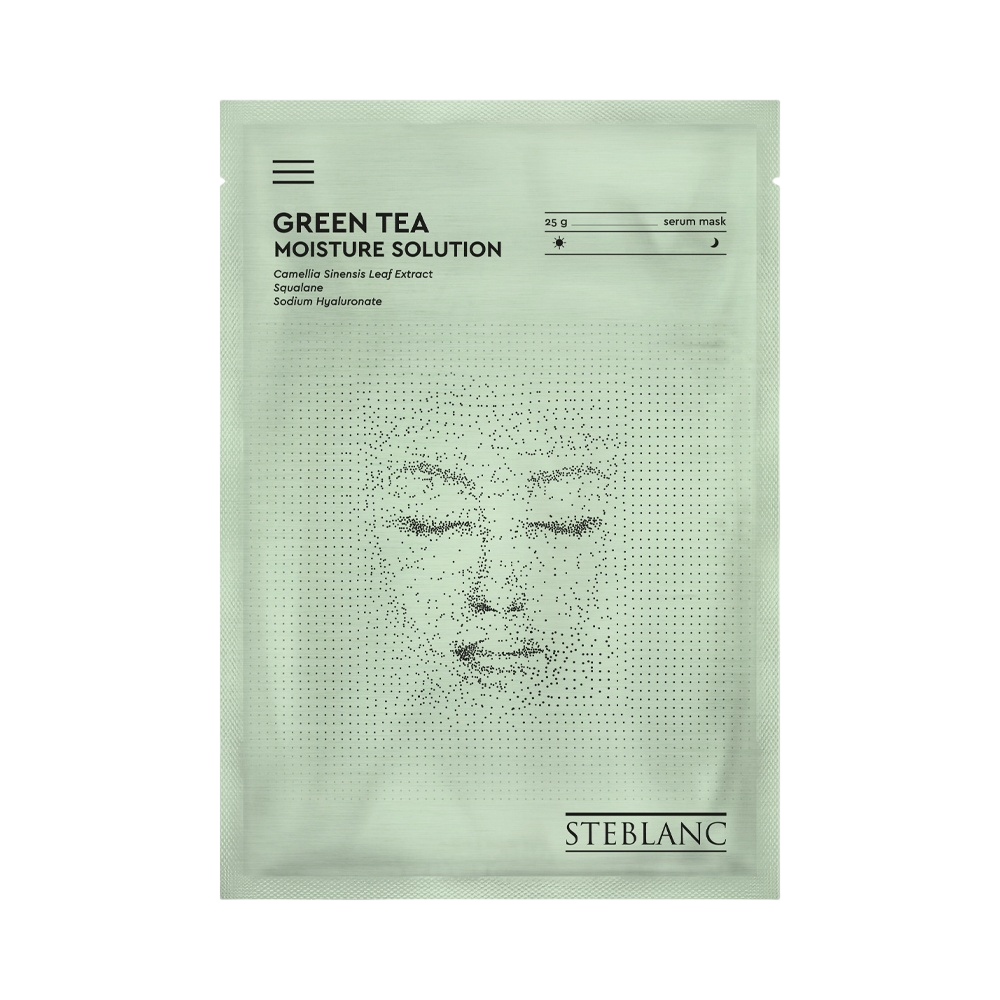 Тканевая маска сыворотка для лица увлажняющая с экстрактом зеленого чая