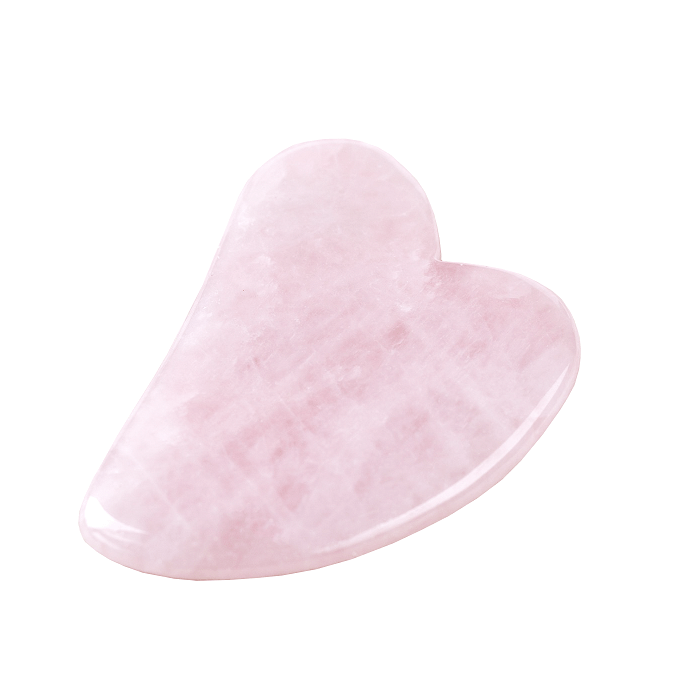Скребок гуаша в форме сердца розовый кварц VISAGEHALL