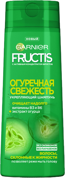 Шампунь для жирных волос Огуречная Свежесть Fructis купить в VISAGEHALL