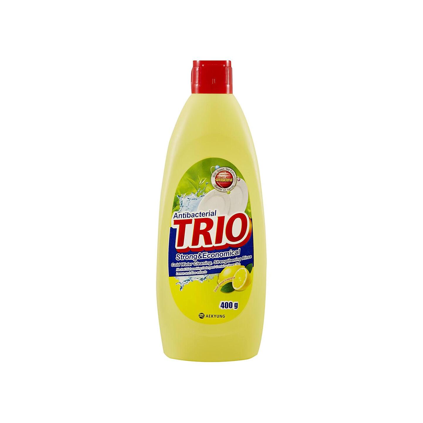 Средство для мытья посуды Трио Антибактериальное Лимон 400 мл купить в VISAGEHALL