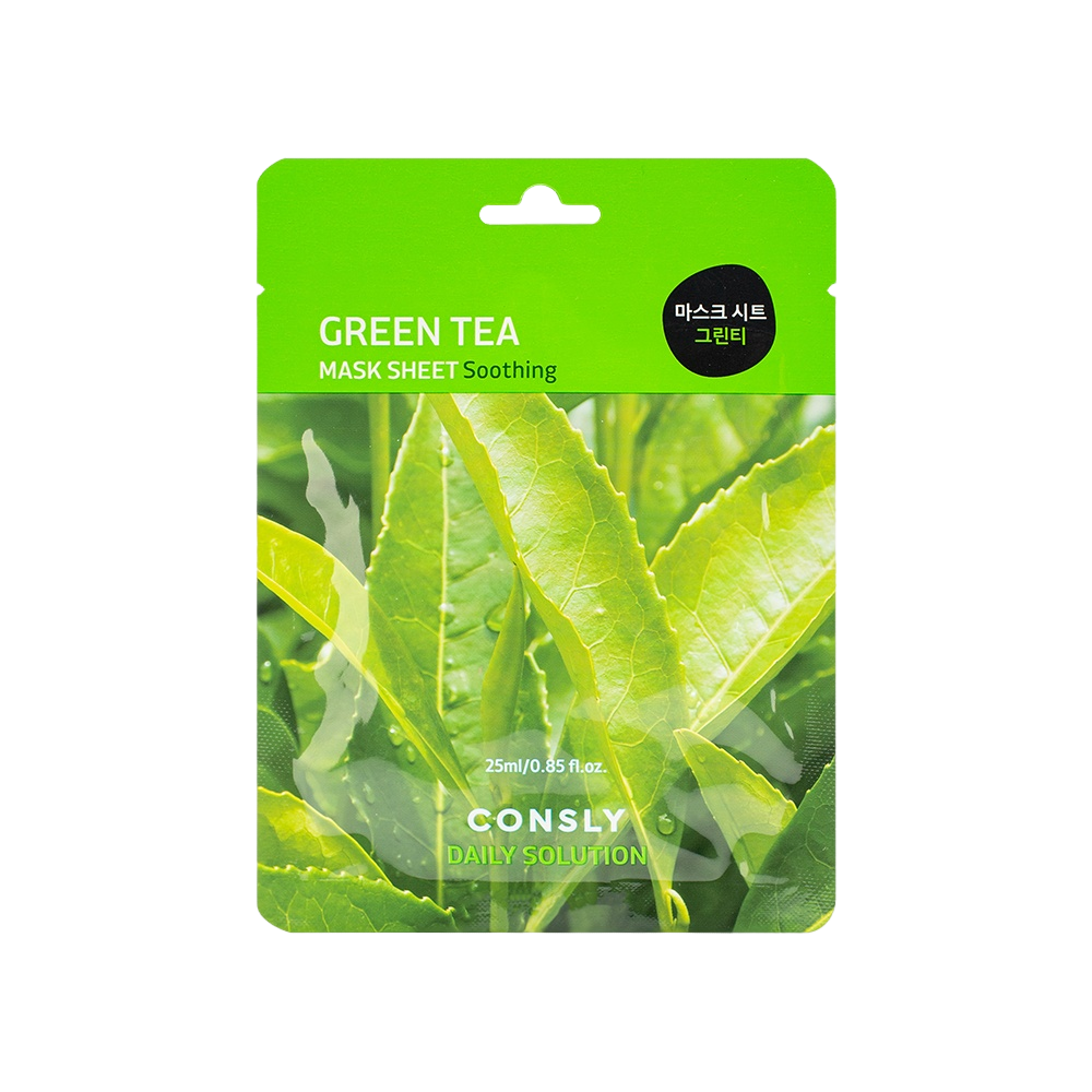 Маска тканевая для лица с экстрактом листьев зелёного чая купить в VISAGEHALL