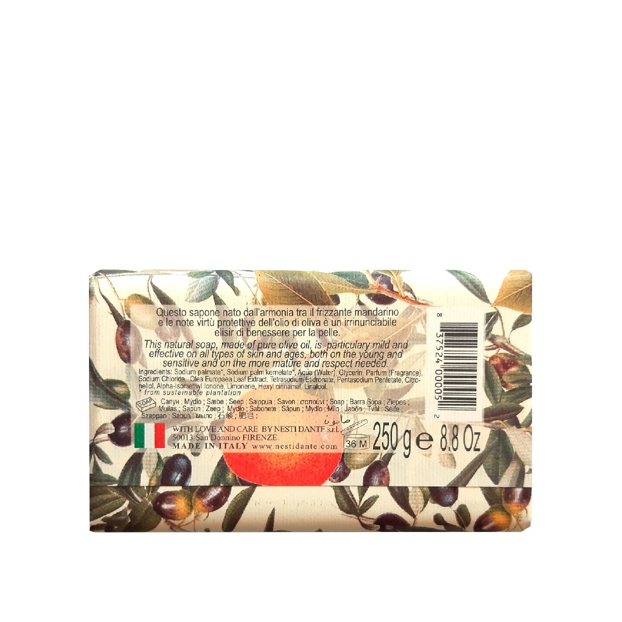 Мыло Оливковое масло и Мандарин Il Frutteto купить в VISAGEHALL