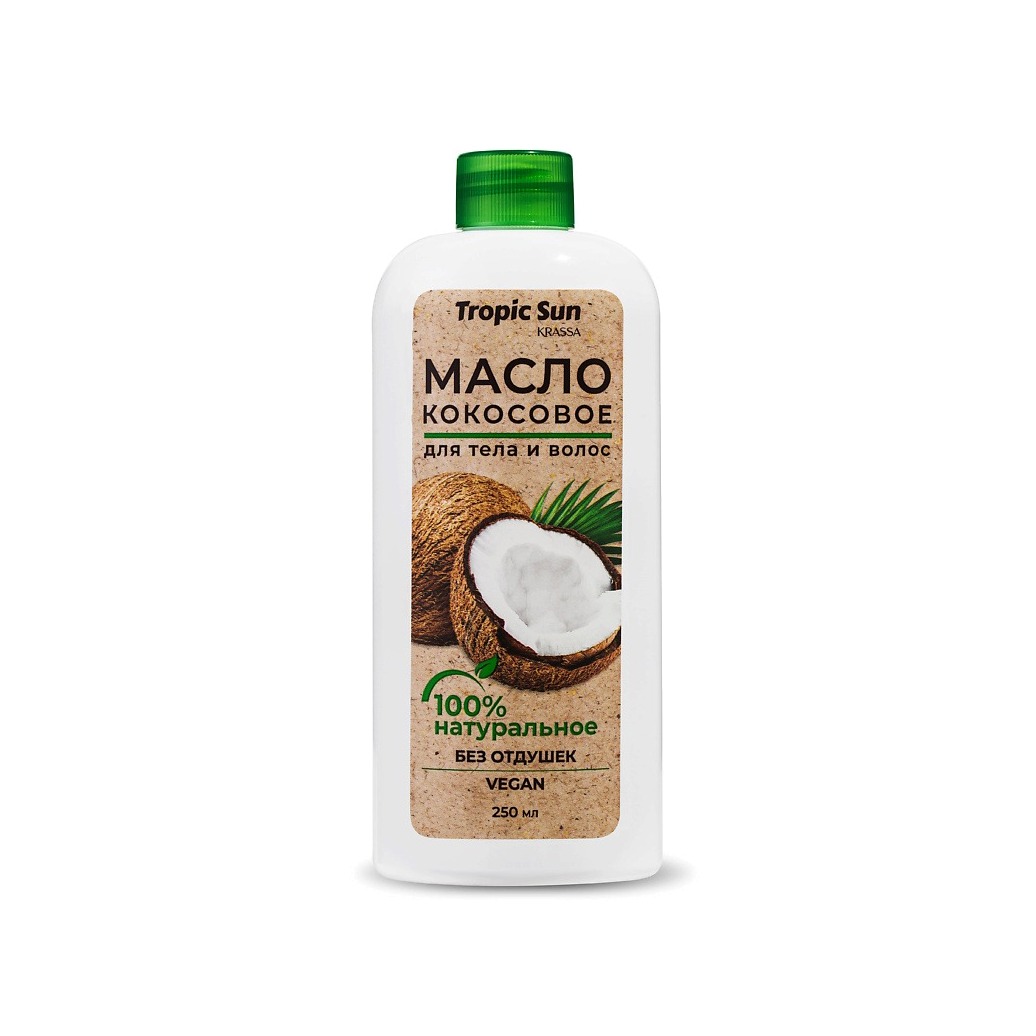 Tropic Sun Масло Кокосовое 100% для лица, тела, волос