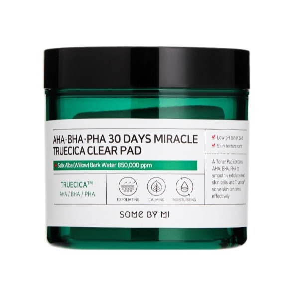 Пилинг-пэды для лица очищающие с кислотами 30 Days Miracle Truecica Clear Pad