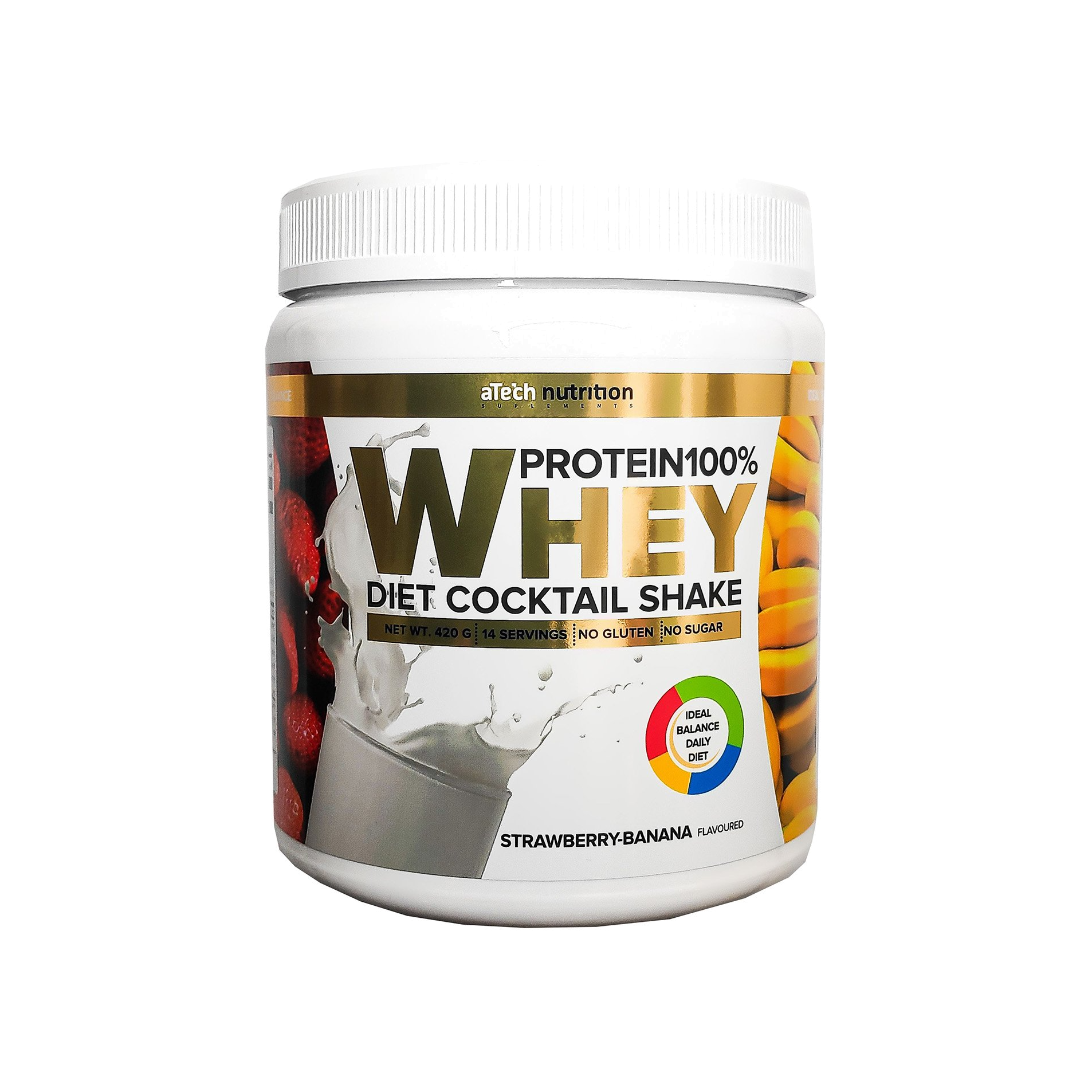 Коктейль белковый со вкусом клубники и банана Whey Protein магазин VISAGEHALL являющийся официальным дистрибьютором в России