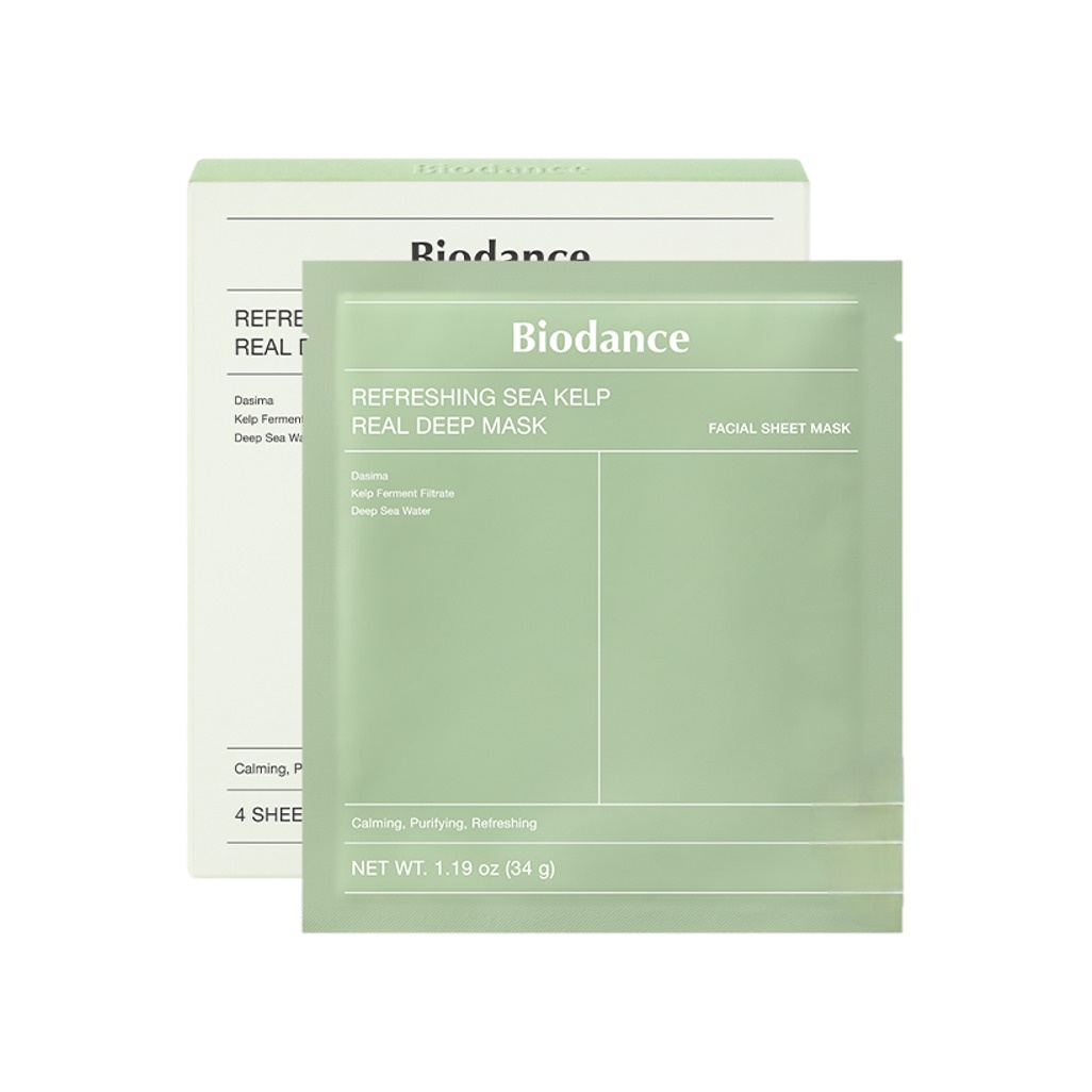 Маска для лица с морскими водорослями Refreshing Sea Kelp Real Deep Mask 4ш