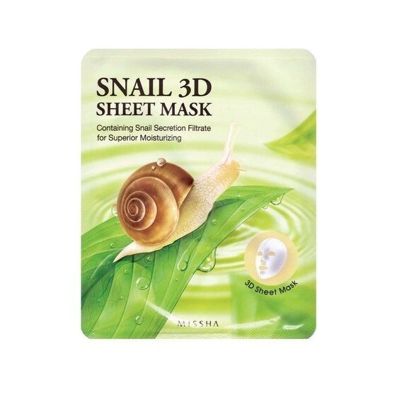 Маска для лица с муцином улитки Healing Snail 3D Sheet Mask  VISAGEHALL