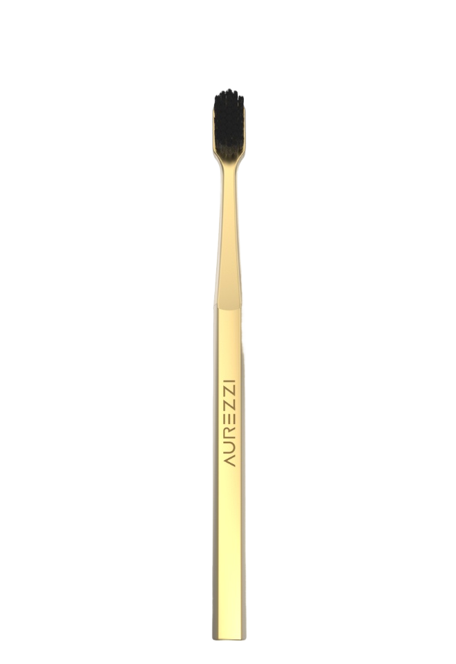 Зубная щетка с щетиной средней жесткости 24K Gold Black Medium
