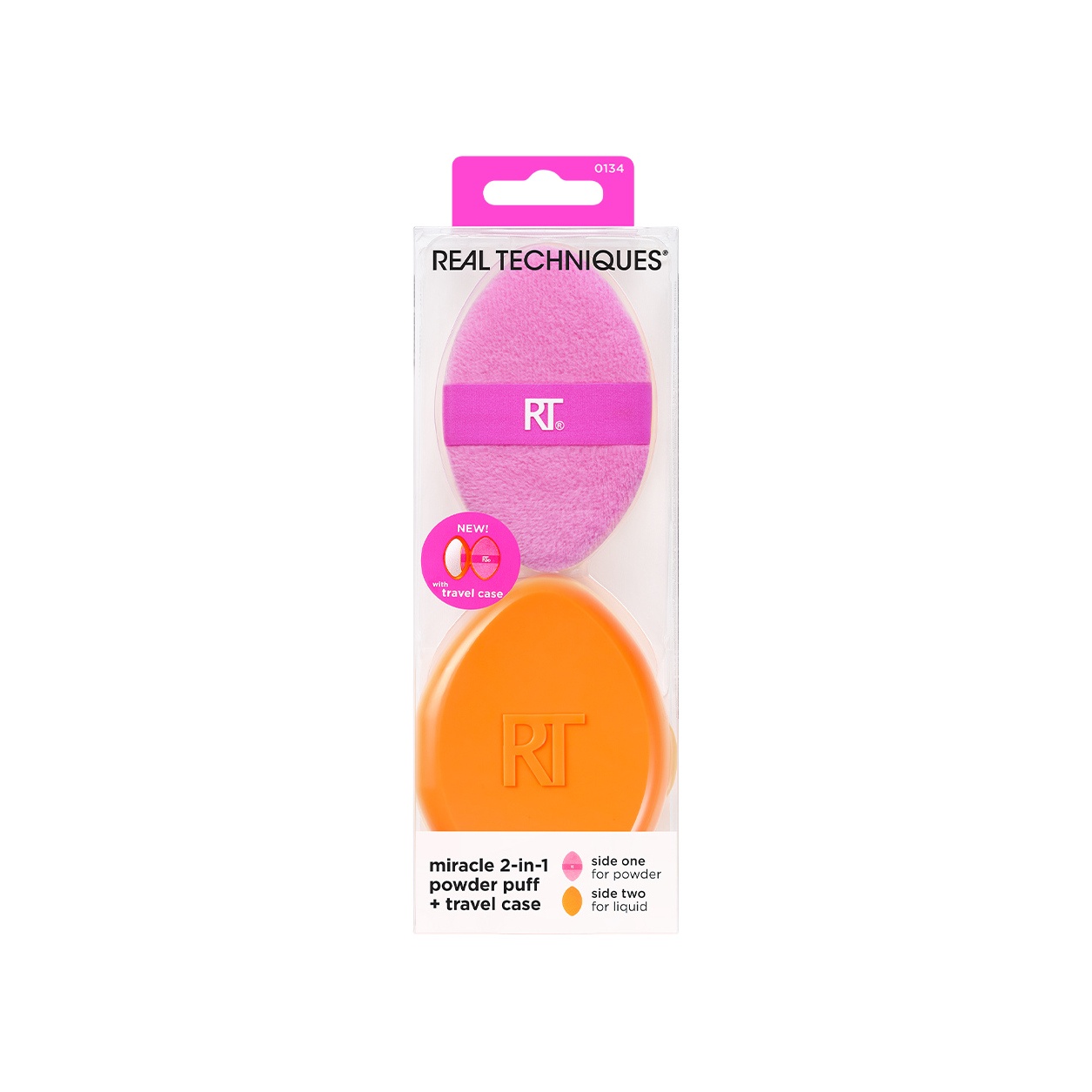 Двусторонняя пуховка для пудры c футляром Miracle 2-in-1 Powder Puff + Travel Case купить в VISAGEHALL