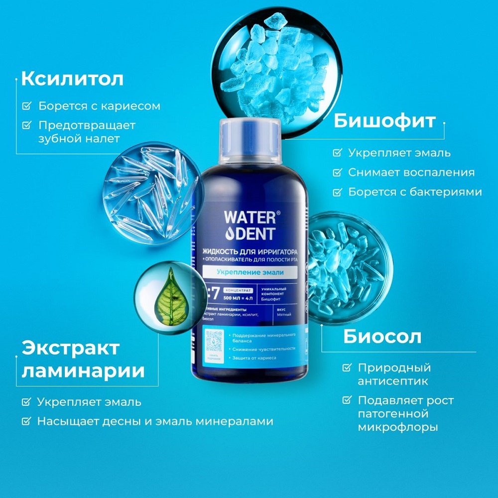 Жидкость для ирригатора 2в1 укрепление эмали купить в VISAGEHALL