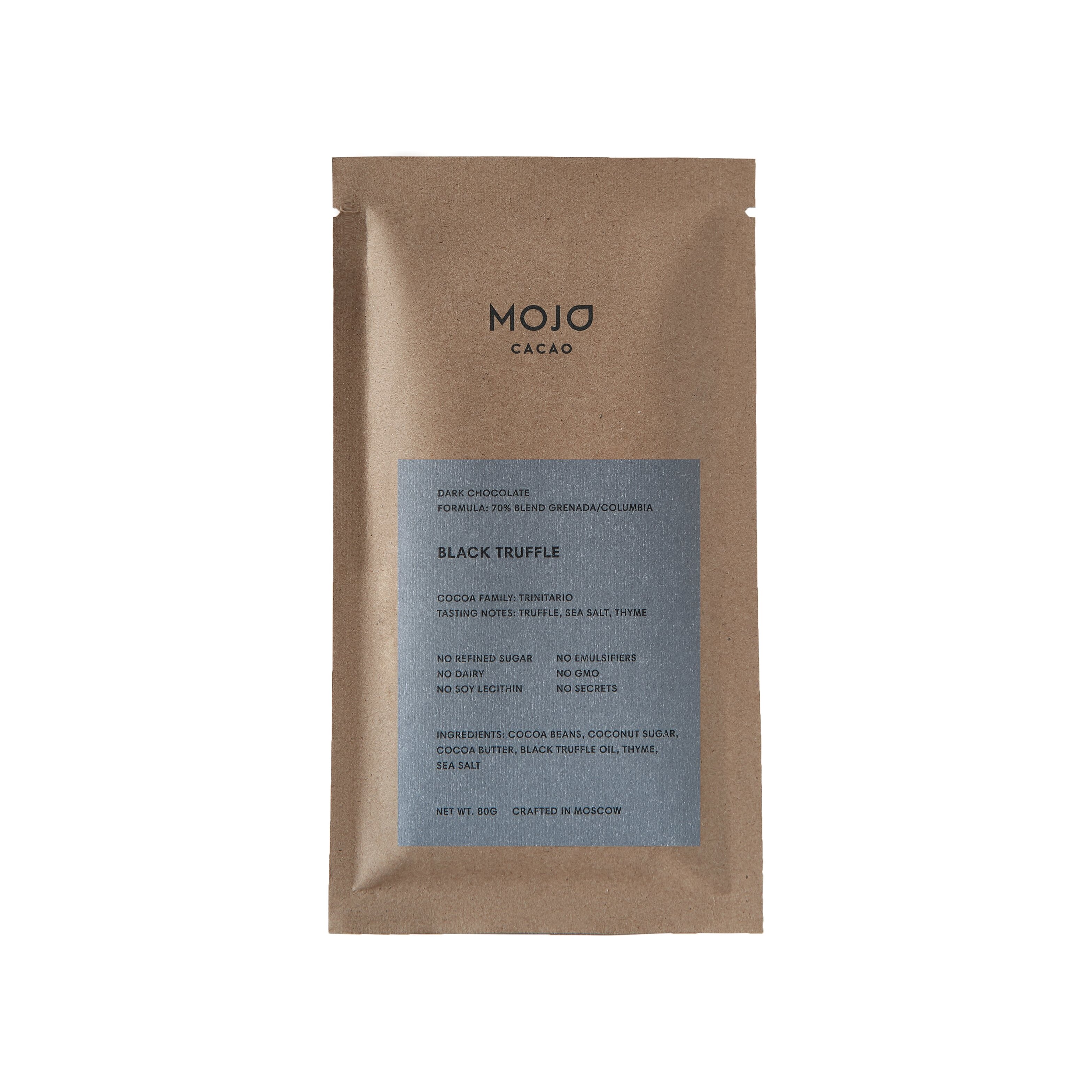 Горький шоколад 70% с черным трюфелем, морской солью и тимьяном, Black Truffle, 80г магазин VISAGEHALL являющийся официальным дистрибьютором в России