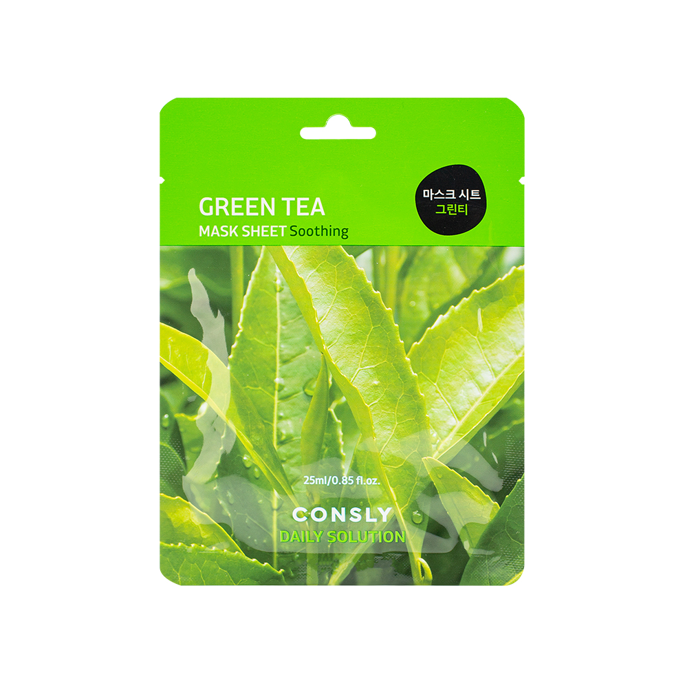 Маска тканевая для лица с экстрактом листьев зелёного чая
