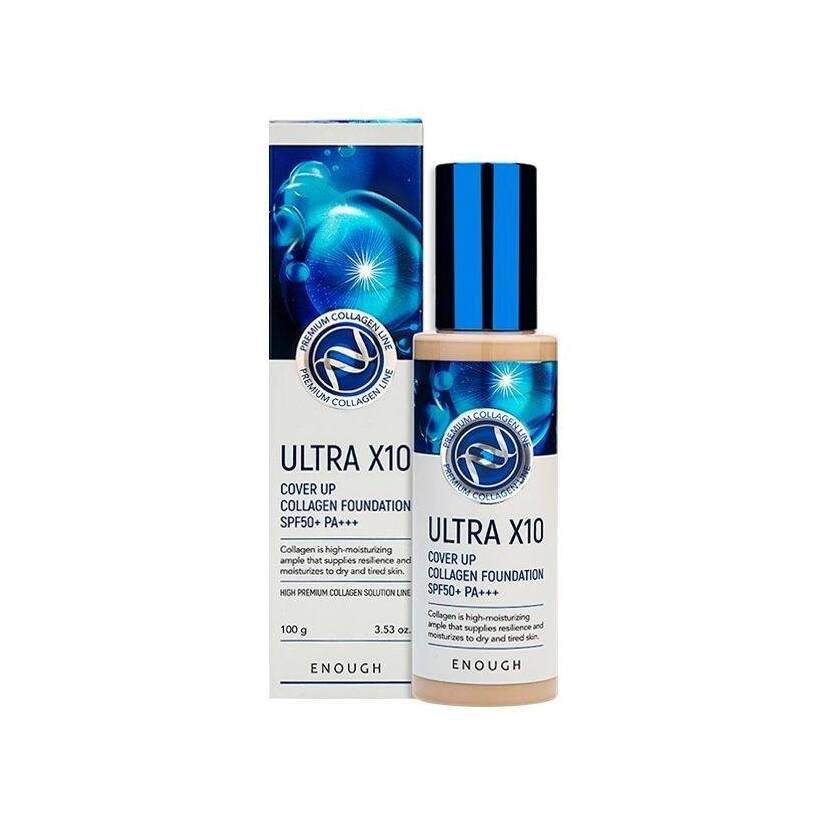 Тональный крем с коллагеном Ultra X10 Cover Up Collagen Foundation SPF50+ PA+++ купить в VISAGEHALL