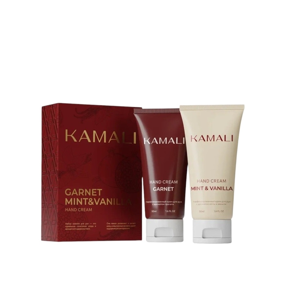 Набор подарочный кремов для рук Garnet+Mint&vanilla
