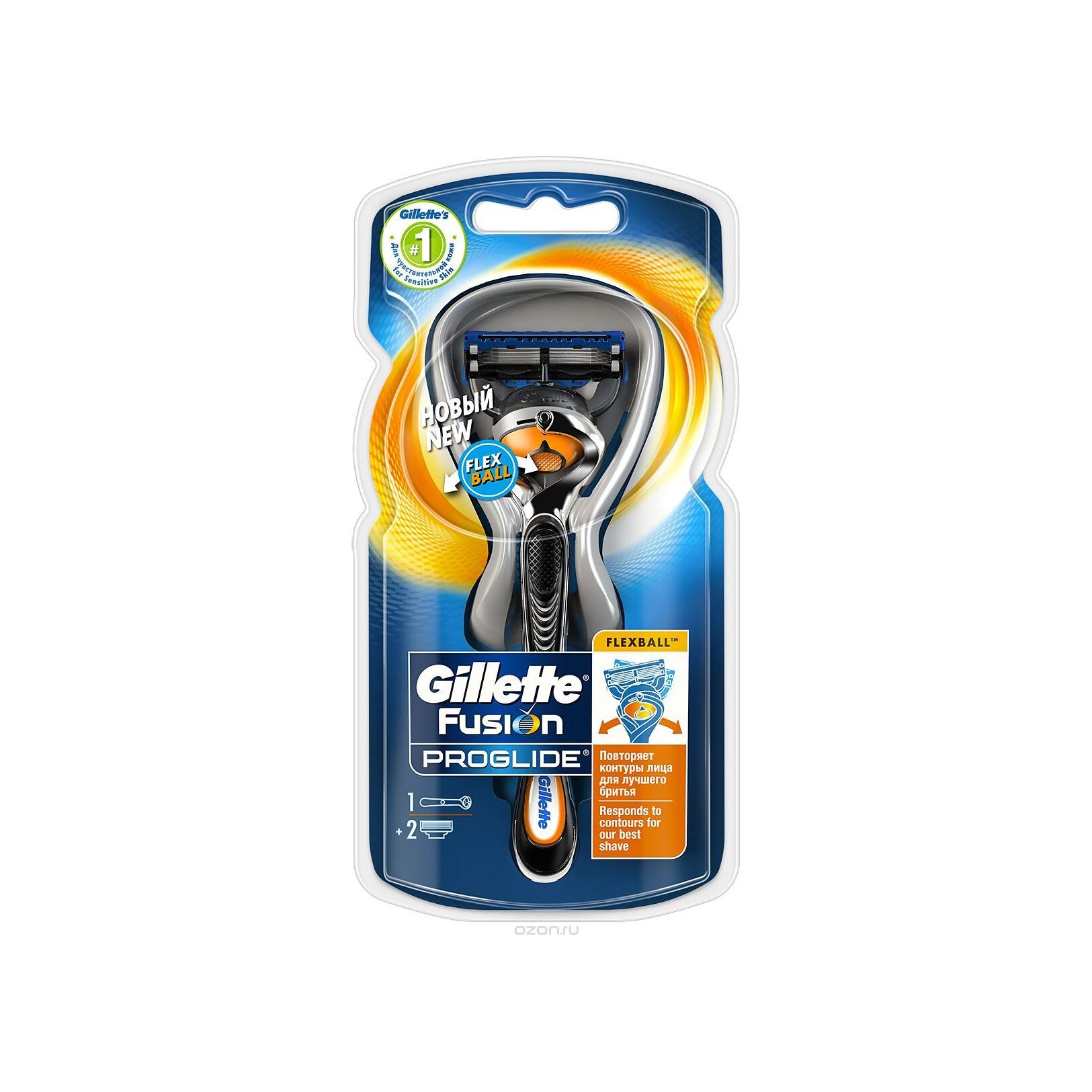 Бритва с 2 сменными кассетами Fusion ProGlide Flexball магазин VISAGEHALL являющийся официальным дистрибьютором в России