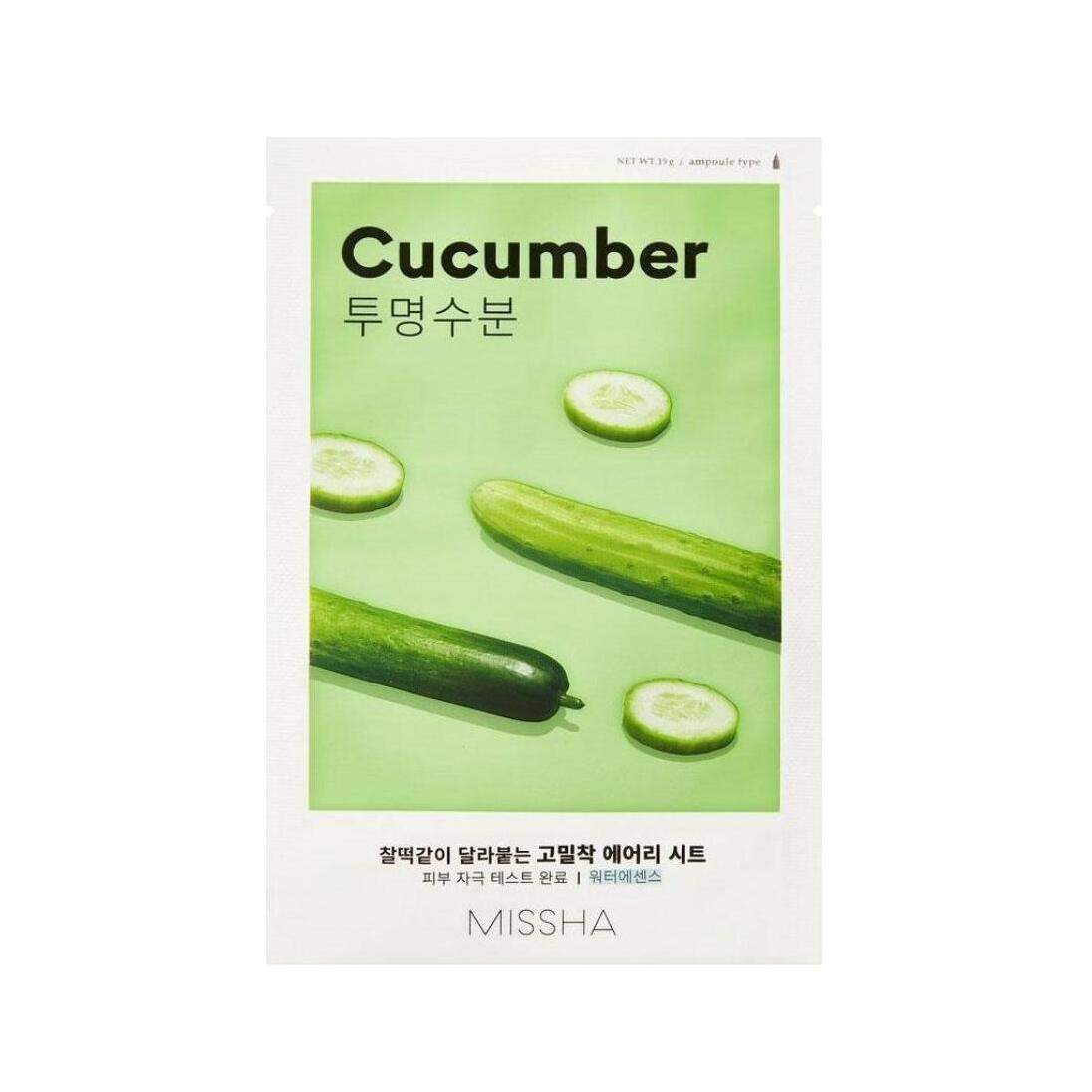 Маска для лица увлажняющая Airy Fit Sheet Mask Cucumber магазин VISAGEHALL являющийся официальным дистрибьютором в России