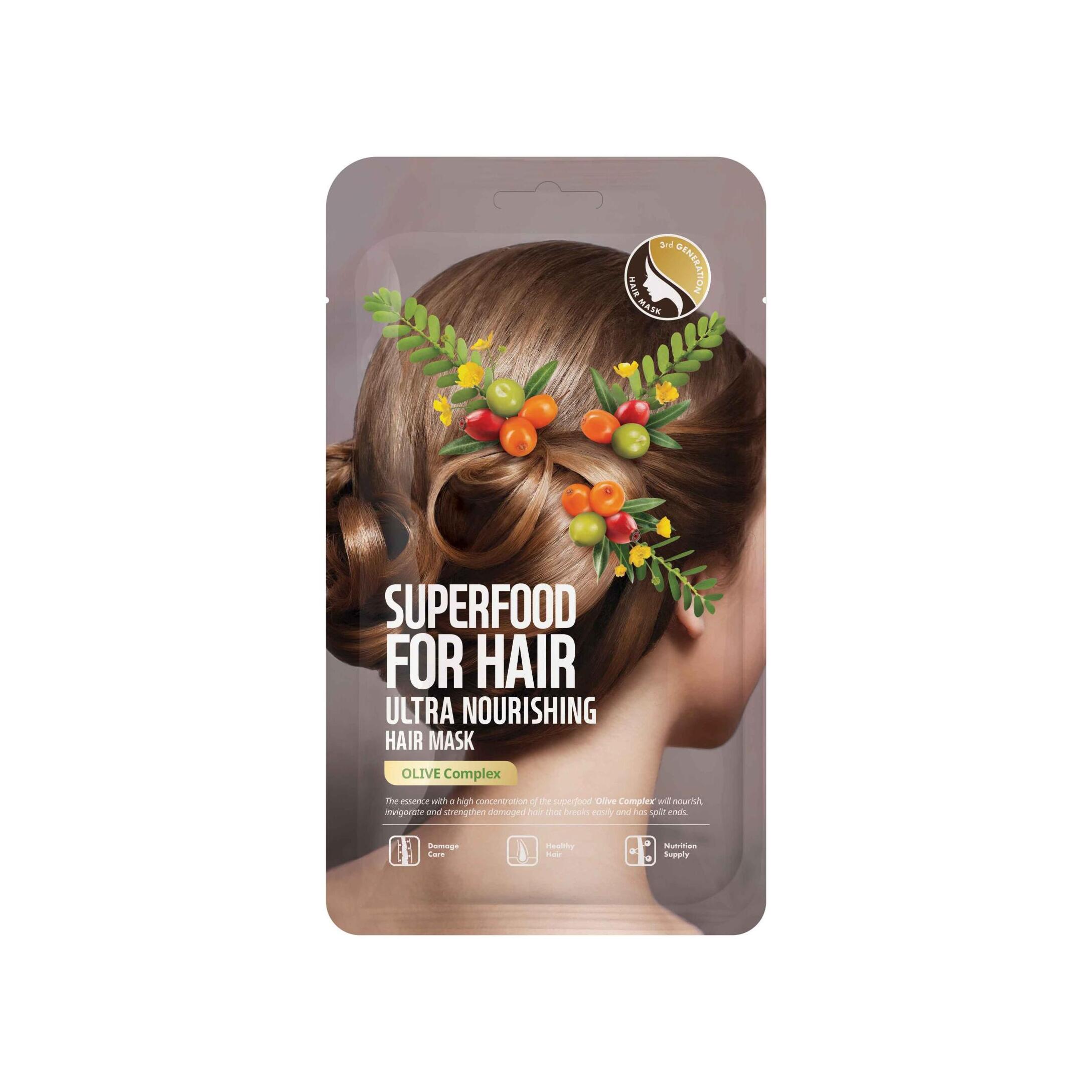 Маска для волос ультра питательная с экстрактом оливы Superfood for Hair VISAGEHALL