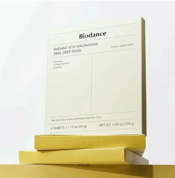 Маска для лица с ниациамидом Radiant Vita Niacinamide Real Deep Mask 4ш