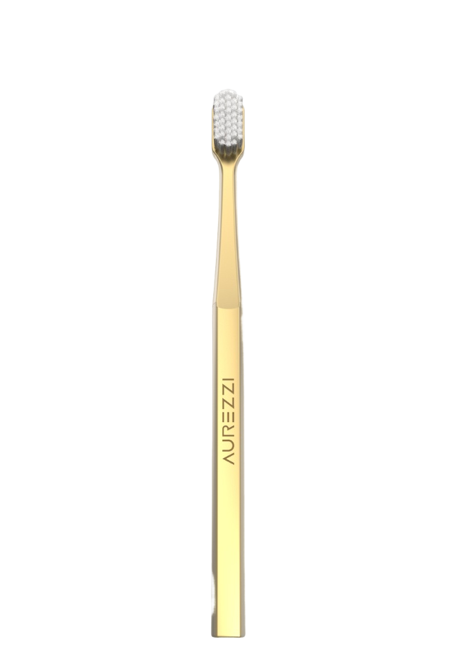 Зубная щетка с щетиной средней жесткости 24K Gold White Medium купить в VISAGEHALL