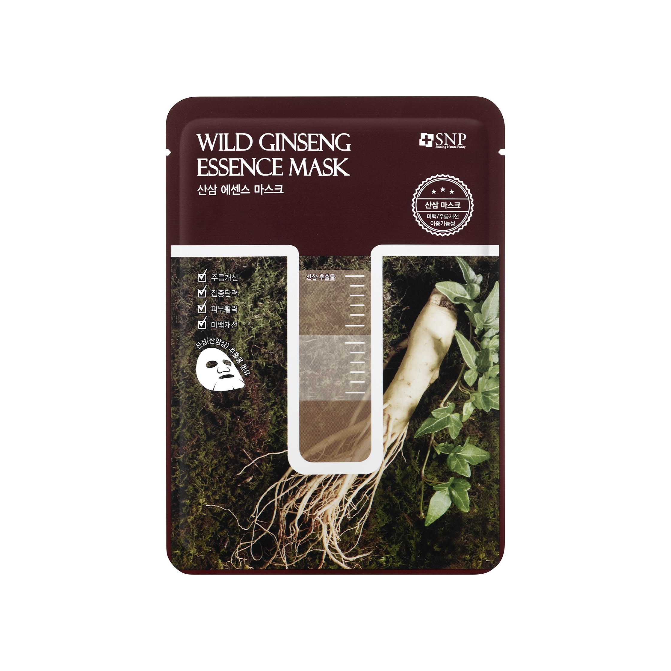 Маска тканевая для лица Wild Ginseng Essence с экстрактом корня дикого женьшеня питательная 25мл VISAGEHALL