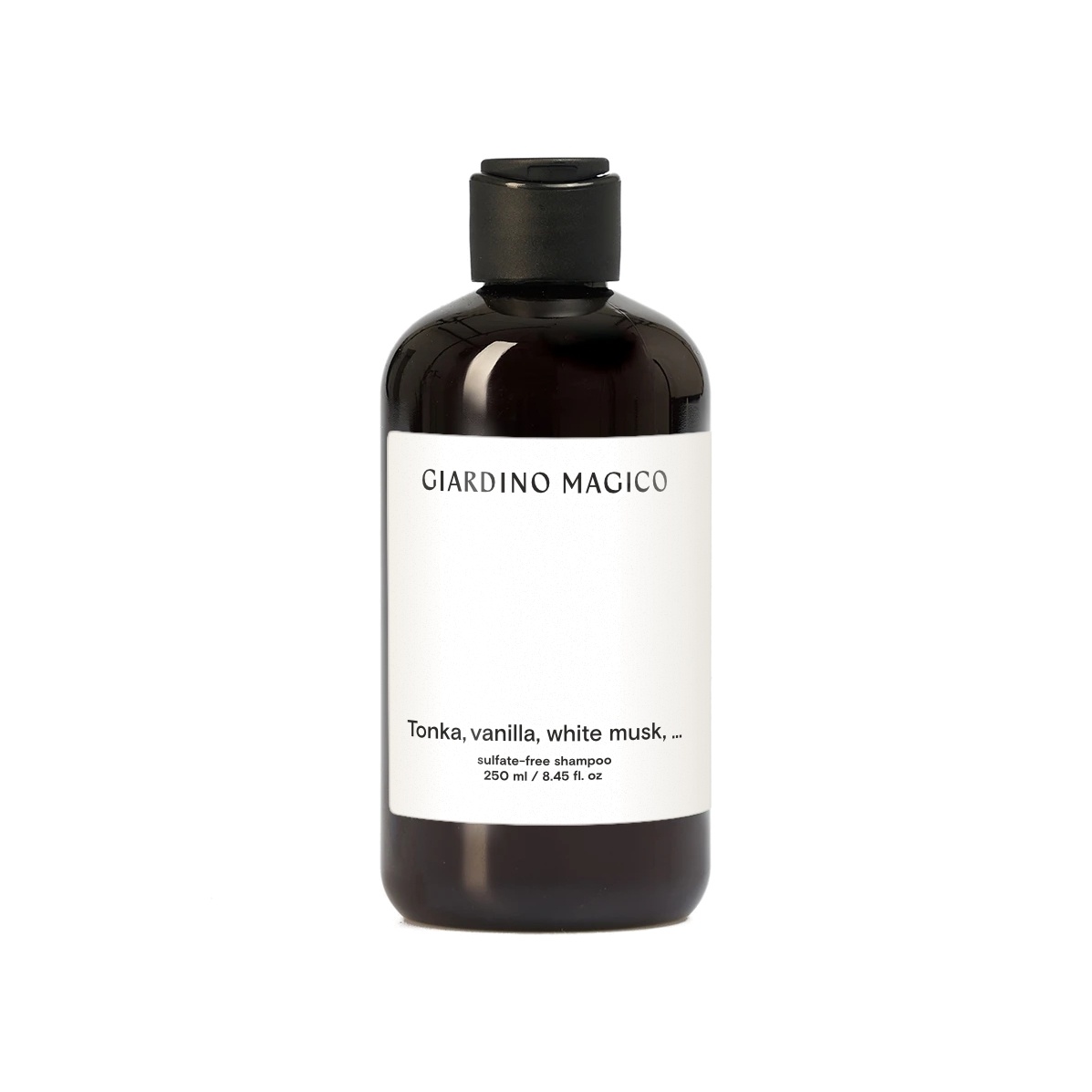 Шампунь бессульфатный с пептидами шелка Tonka, vanilla, white musk