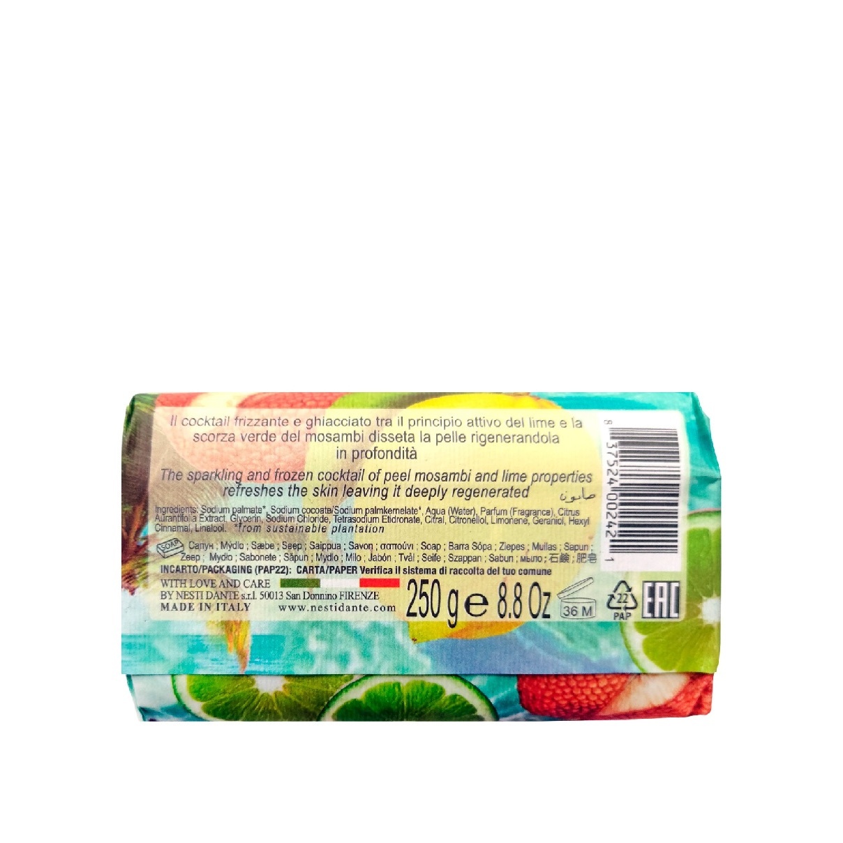 Мыло Лайм и Мангустин Paradiso Tropicale купить в VISAGEHALL