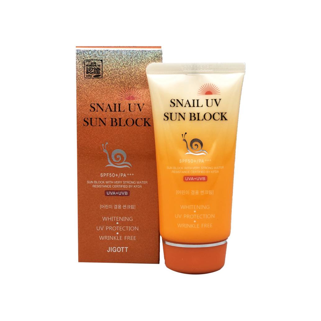 Крем солнцезащитный с улиточным муцином Snail Uv Sun Block Cream SPF50+/PA+++ купить в VISAGEHALL