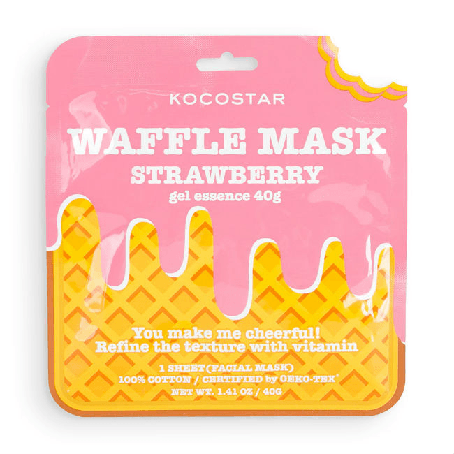 Маска для лица тонизирующая Waffle Mask Strawberry VISAGEHALL