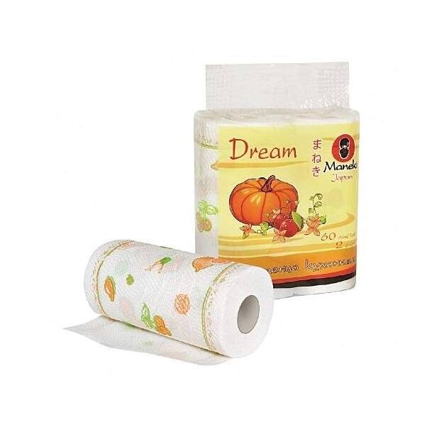 Полотенца кухонные бумажные белые с рисунком Dream 60л магазин VISAGEHALL являющийся официальным дистрибьютором в России