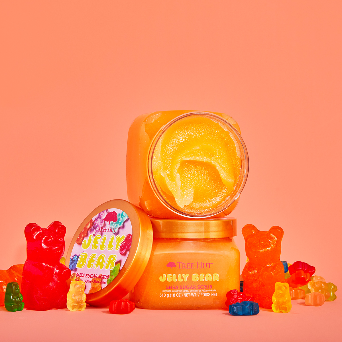 Скраб сахарный для тела с ароматом фруктового мармелада Jelly Bear