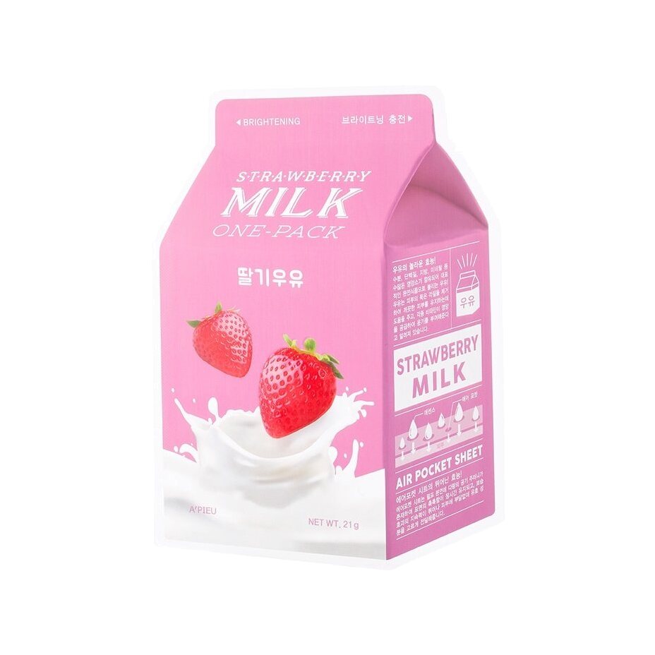 Маска тканевая с экстрактом клубники Strawberry Milk One-Pack магазин VISAGEHALL являющийся официальным дистрибьютором в России