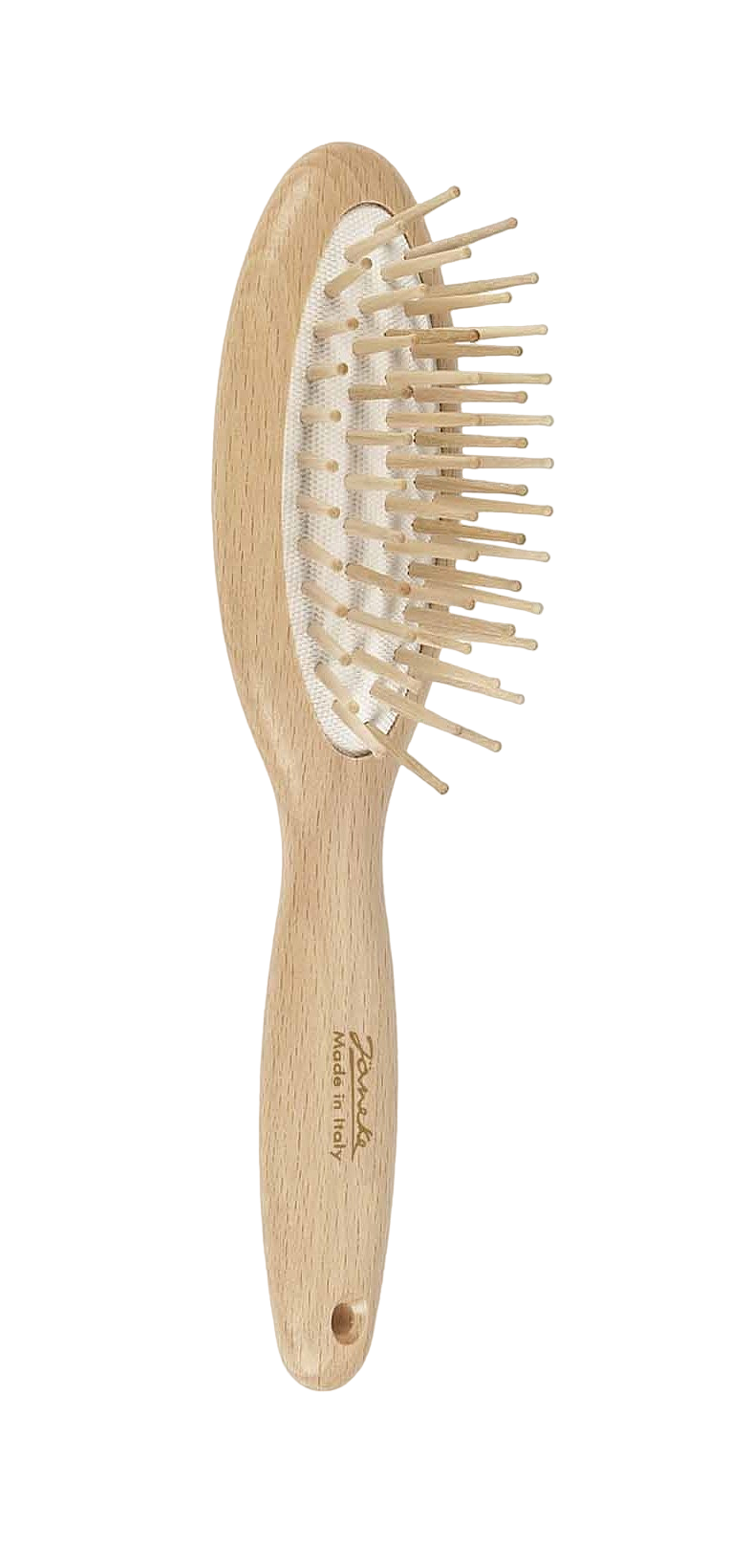 Щетка массажная для волос бежевая деревянная