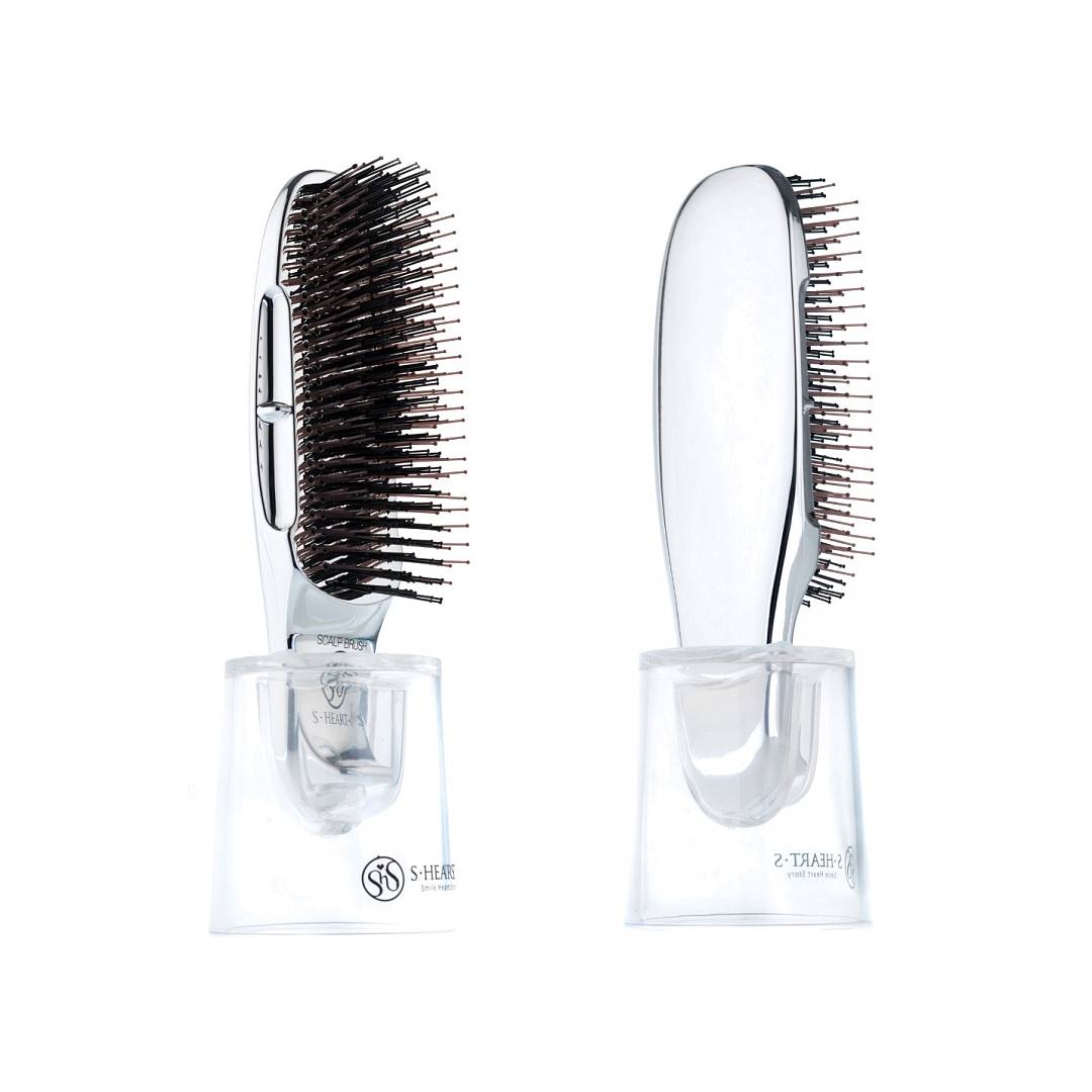 Расческа для волос массажная Scalp Brush + Short Серебро