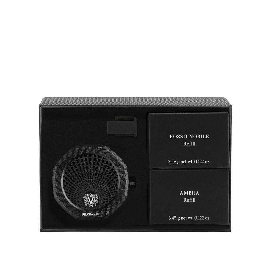 Набор ароматизаторов для автомобиля с диспенсером Rosso Nobile и Ambra