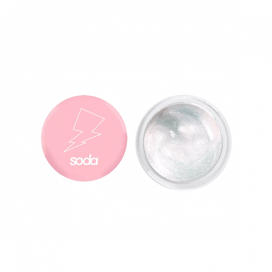 Блеск соды. Блеск для глаз Soda 001. Soda блеск для глаз глиттер. Косметика от соды. Блеск для губ в баночке.