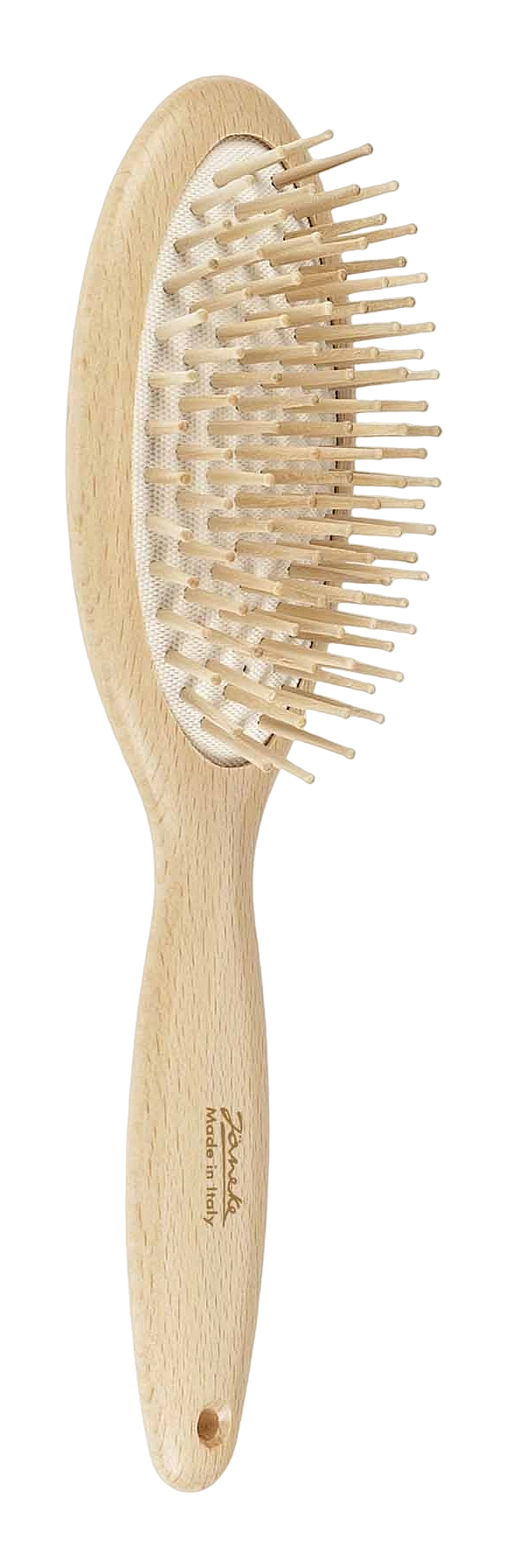 Щетка для волос бежевая массажная деревянная