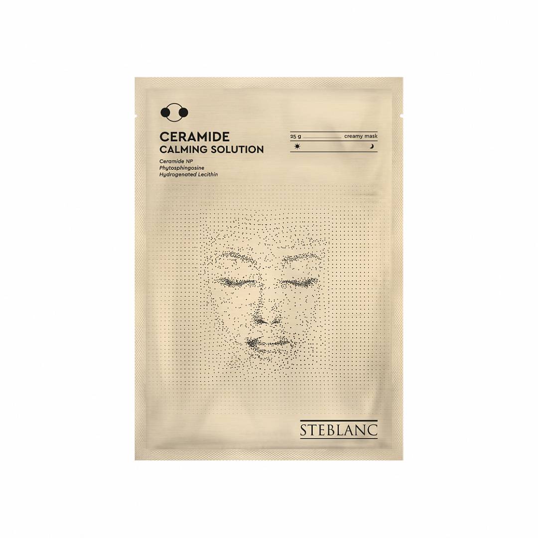 Тканевая крем маска для лица успокаивающая с церамидами