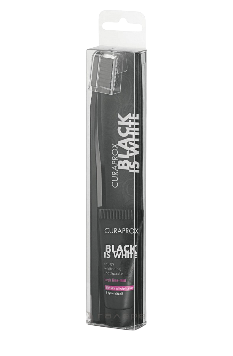 Набор Black Is White: Щетка зубная + Зубная паста mini