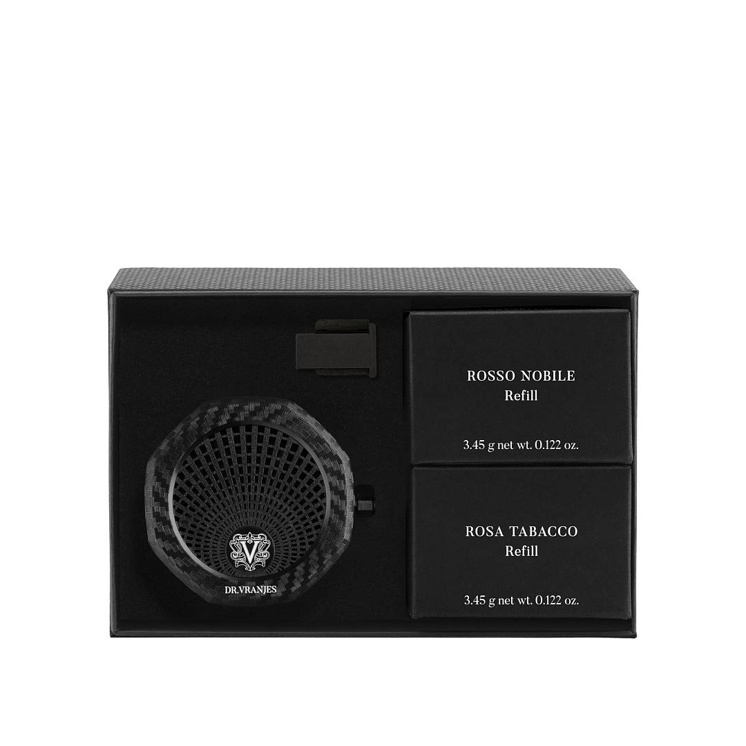 Набор ароматизаторов для автомобиля с диспенсером Rosso Nobile и Rosa Tabacco