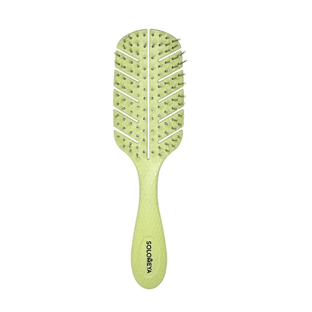 Био-расческа для волос массажная зеленая mini