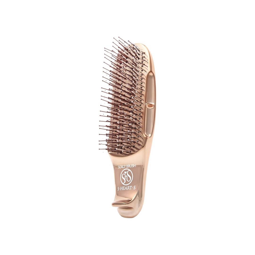 Щетка для волос массажная Scalp Brush Short Розовое Золото