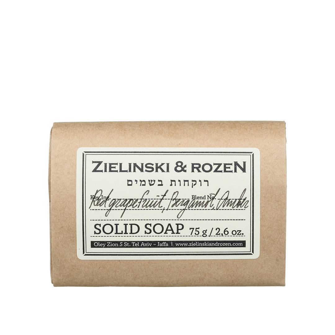 Твёрдое мыло Красный Грейпфрут, Бергамот, Амбра