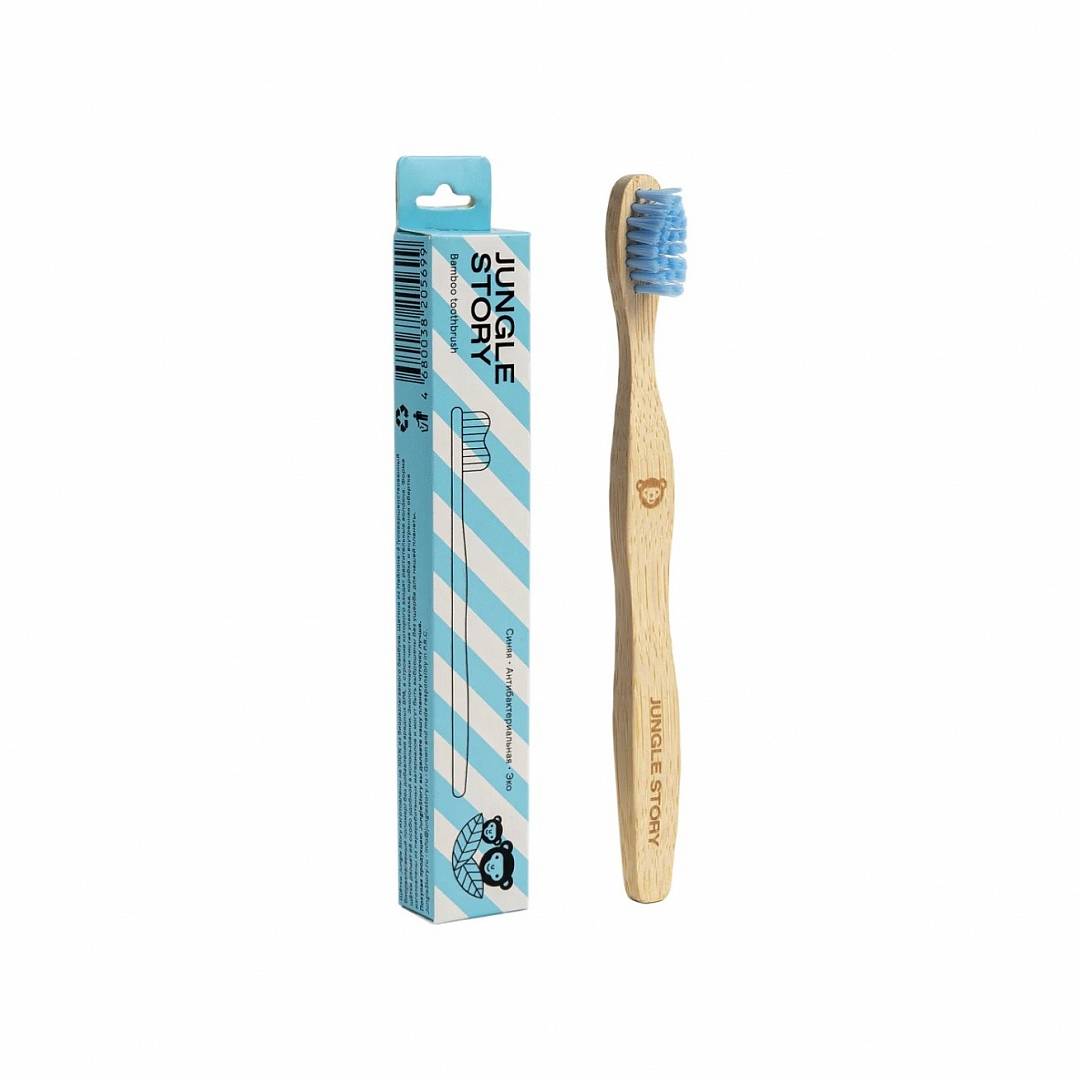 Зубная щетка бамбуковая с мягкими щетинками Blue