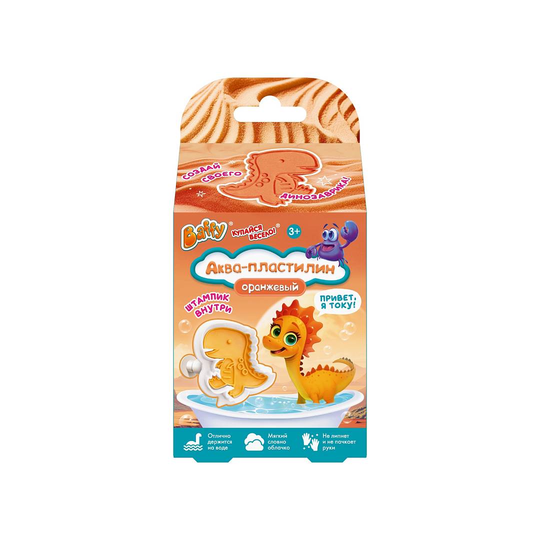 Аквапластилин Диномир Оранжевый